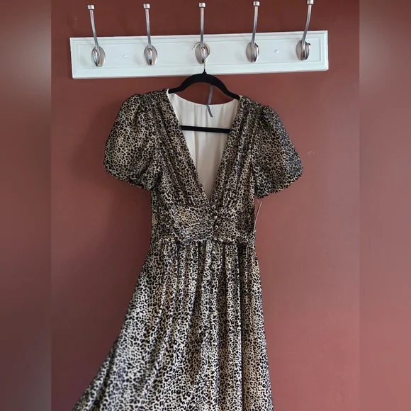 Anthropologie Black and Cream Midi Dress - Picture 5 of 6